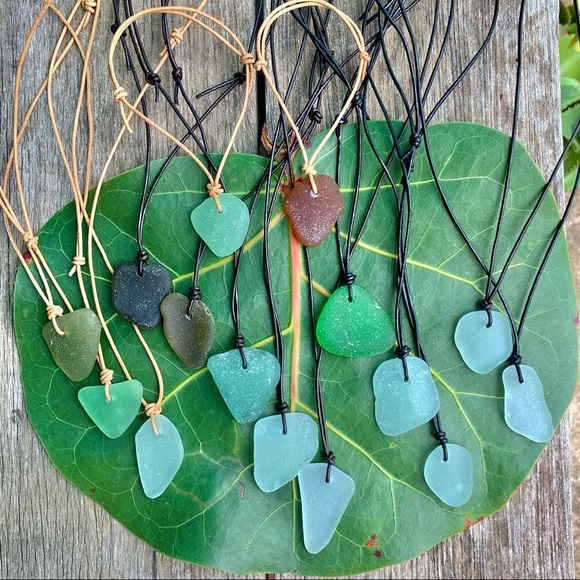 Handmade leather suede bracelet teal aqua Sea glass wrapped adjustable - Picture 4 of 7